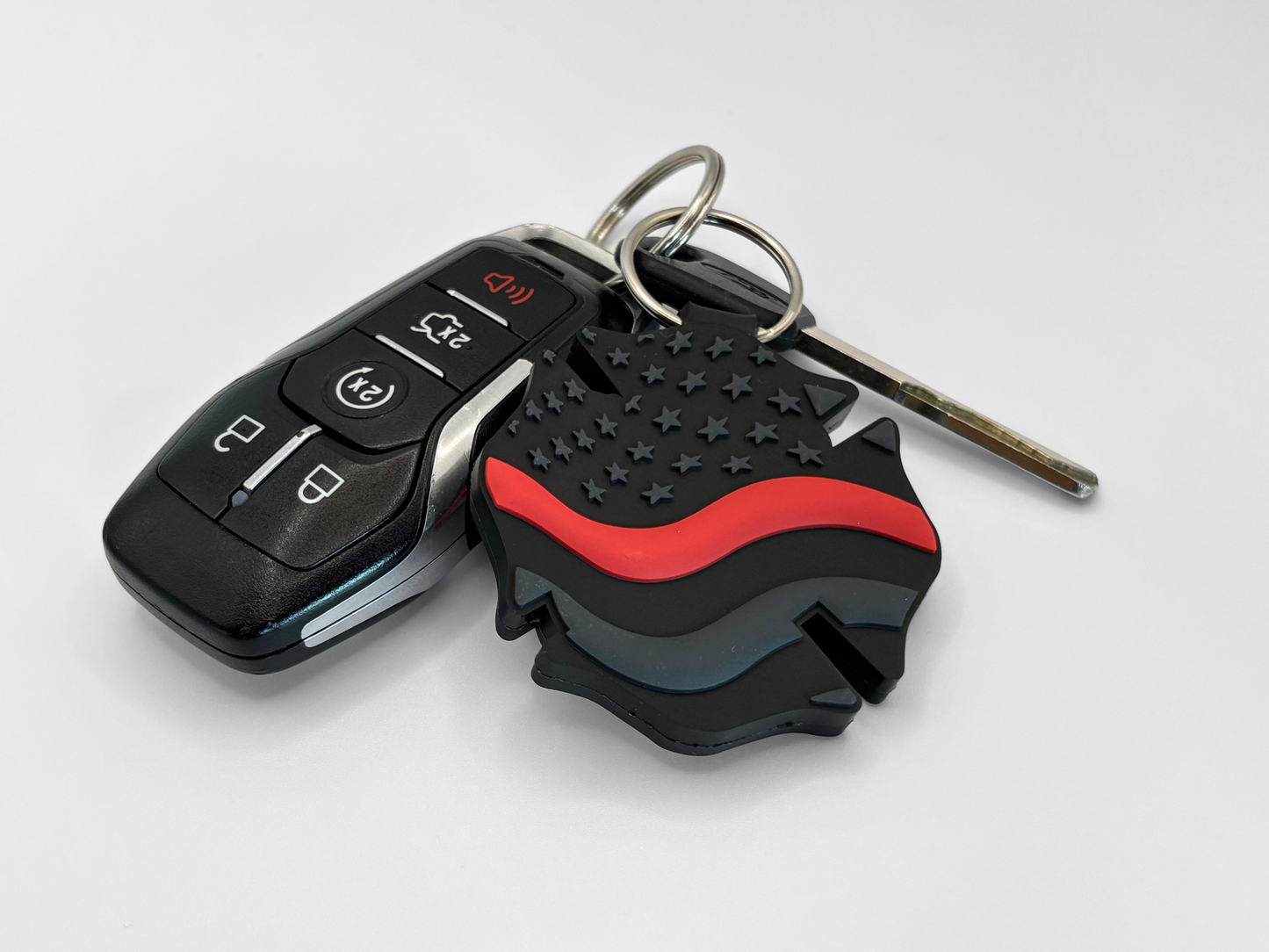 Firefighter Double-Sided PVC Keychain