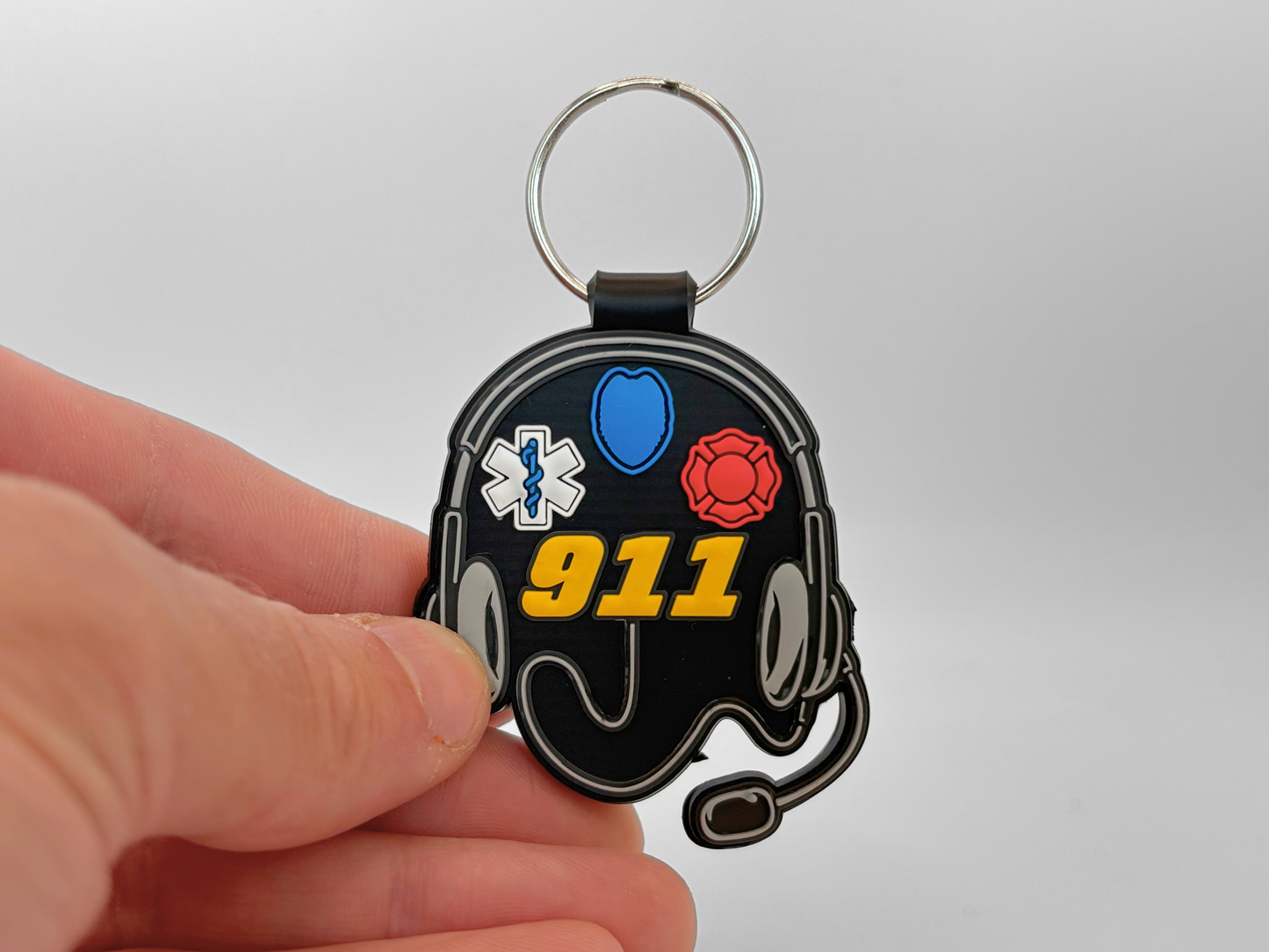 911 Dispatcher Double-Sided PVC Keychain