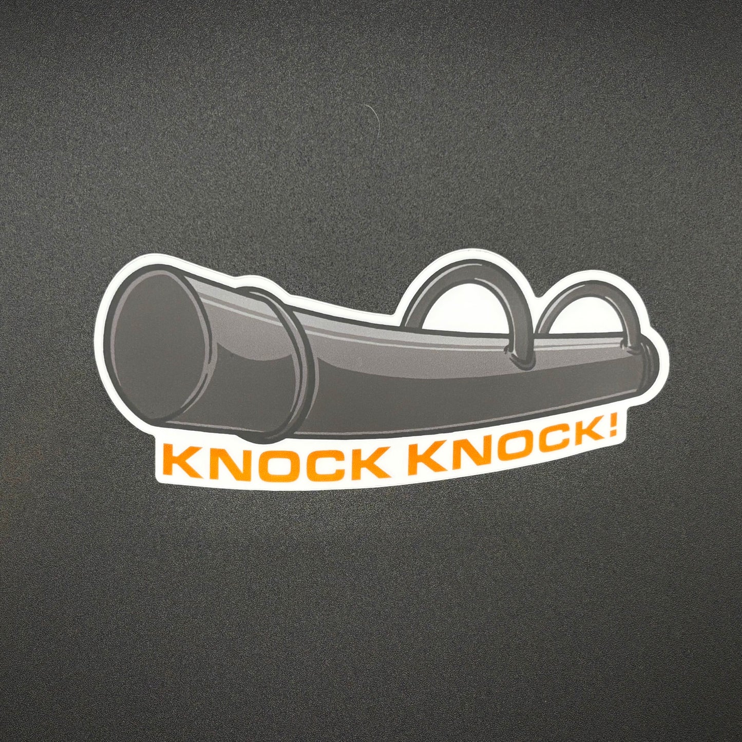 Knock Knock! Door Ram Sticker