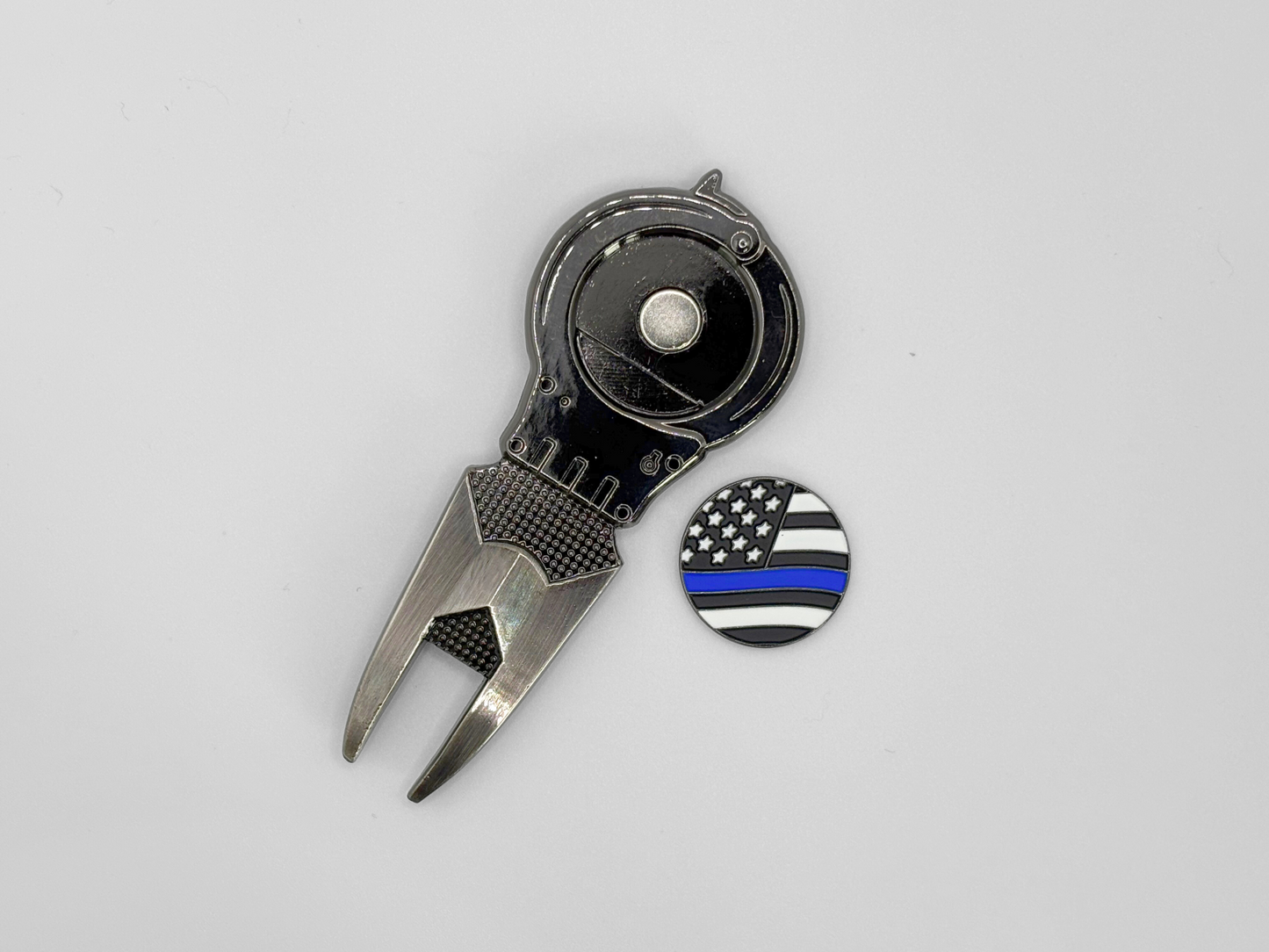 Law Enforcement Golf Divot Repair Tool and Ball Marker