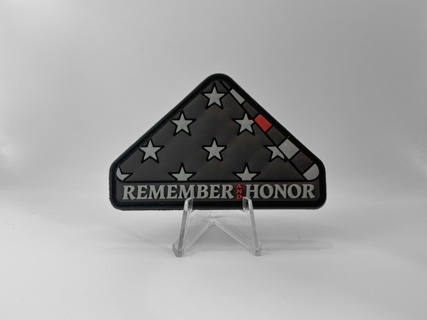 Remember and Honor Folded Flag PVC Patch