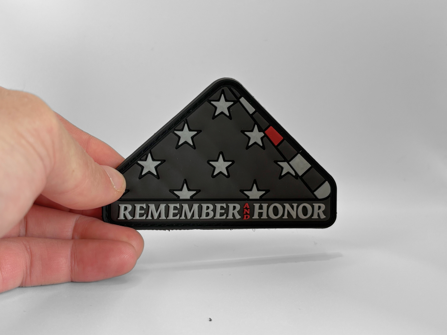 Remember and Honor Folded Flag PVC Patch