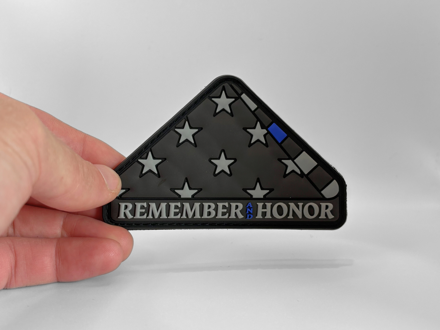 Remember and Honor Folded Flag PVC Patch