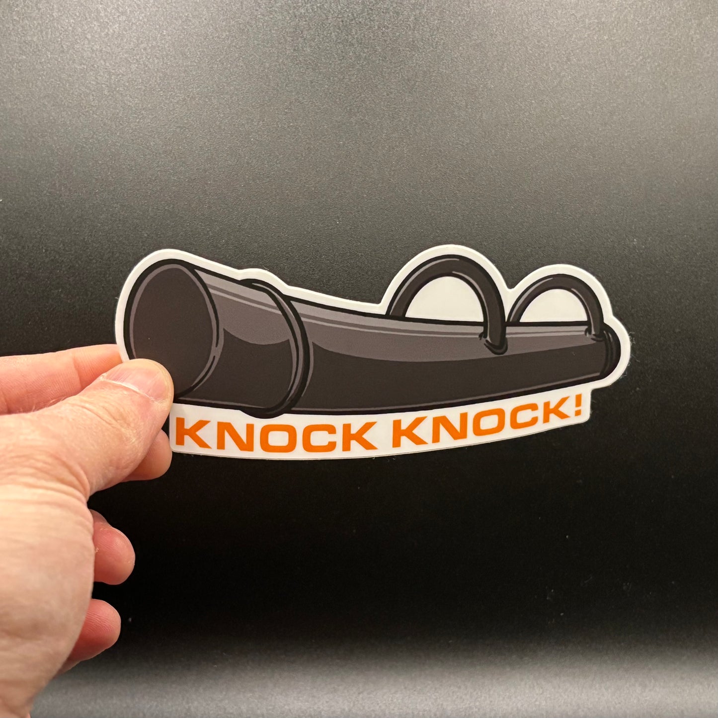 Knock Knock! Door Ram Sticker