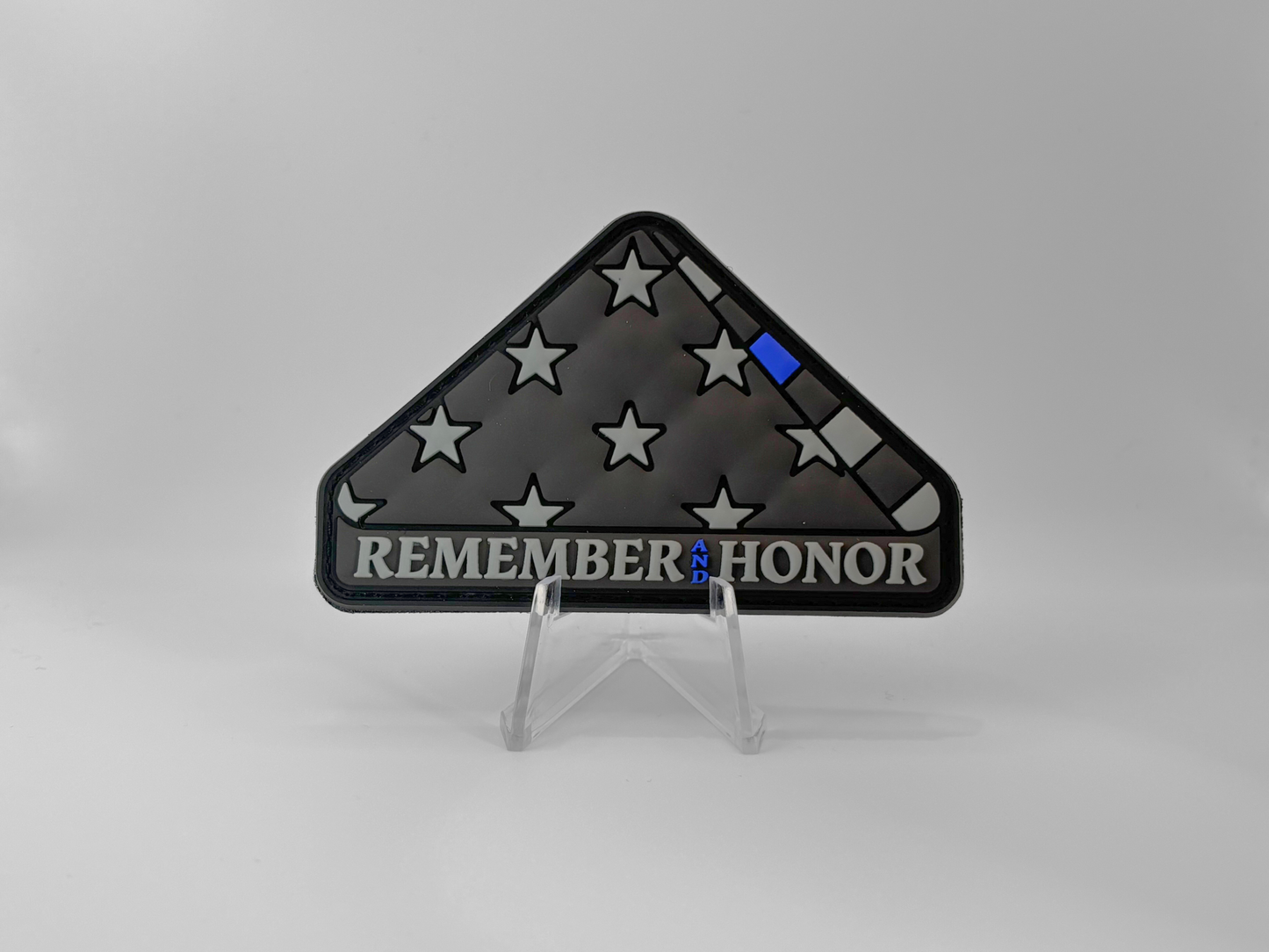Remember and Honor Folded Flag PVC Patch