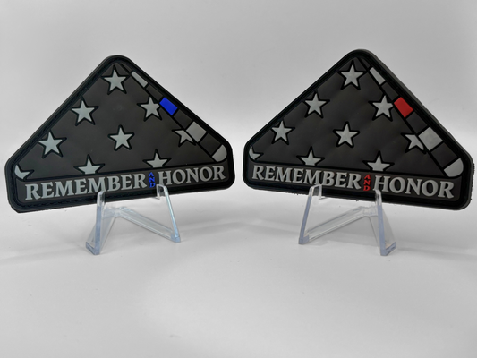 Remember and Honor Folded Flag PVC Patch
