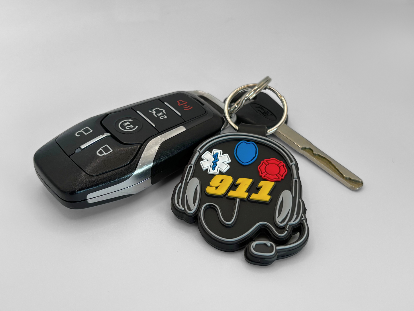 911 Dispatcher Double-Sided PVC Keychain
