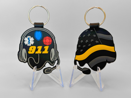 911 Dispatcher Double-Sided PVC Keychain