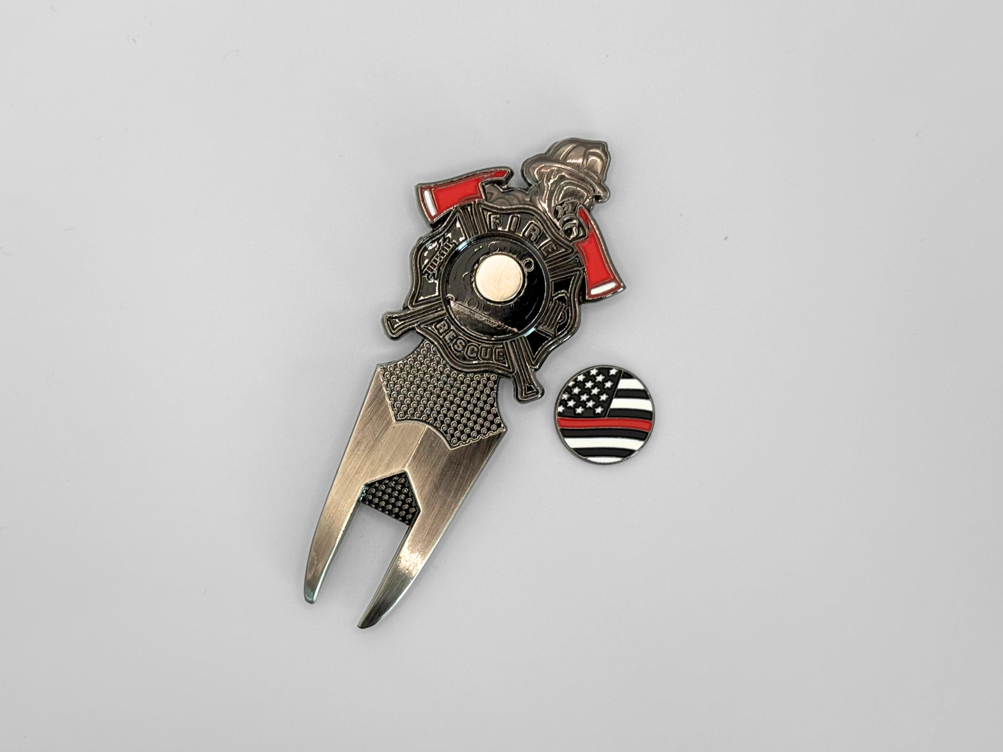 Firefighter Golf Divot Repair Tool and Ball Marker
